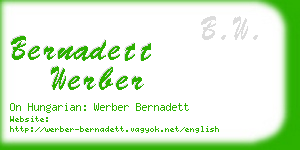 bernadett werber business card